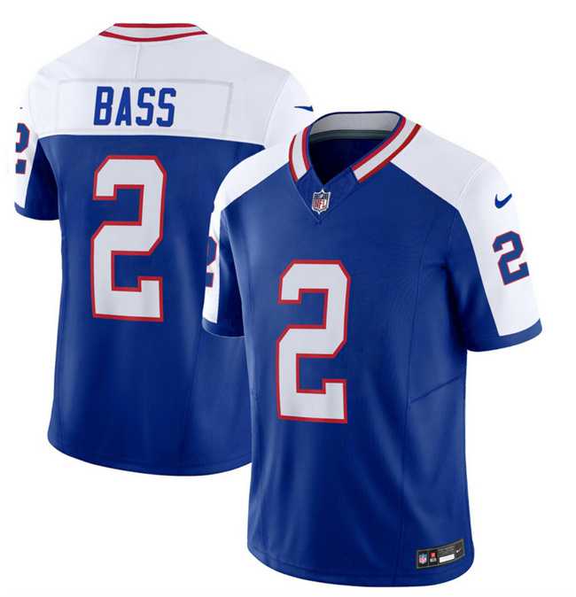 Men & Women & Youth Buffalo Bills #2 Tyler Bass Blue White 2023 F.U.S.E. Throwback Vapor Untouchable Limited Football Stitched Jersey